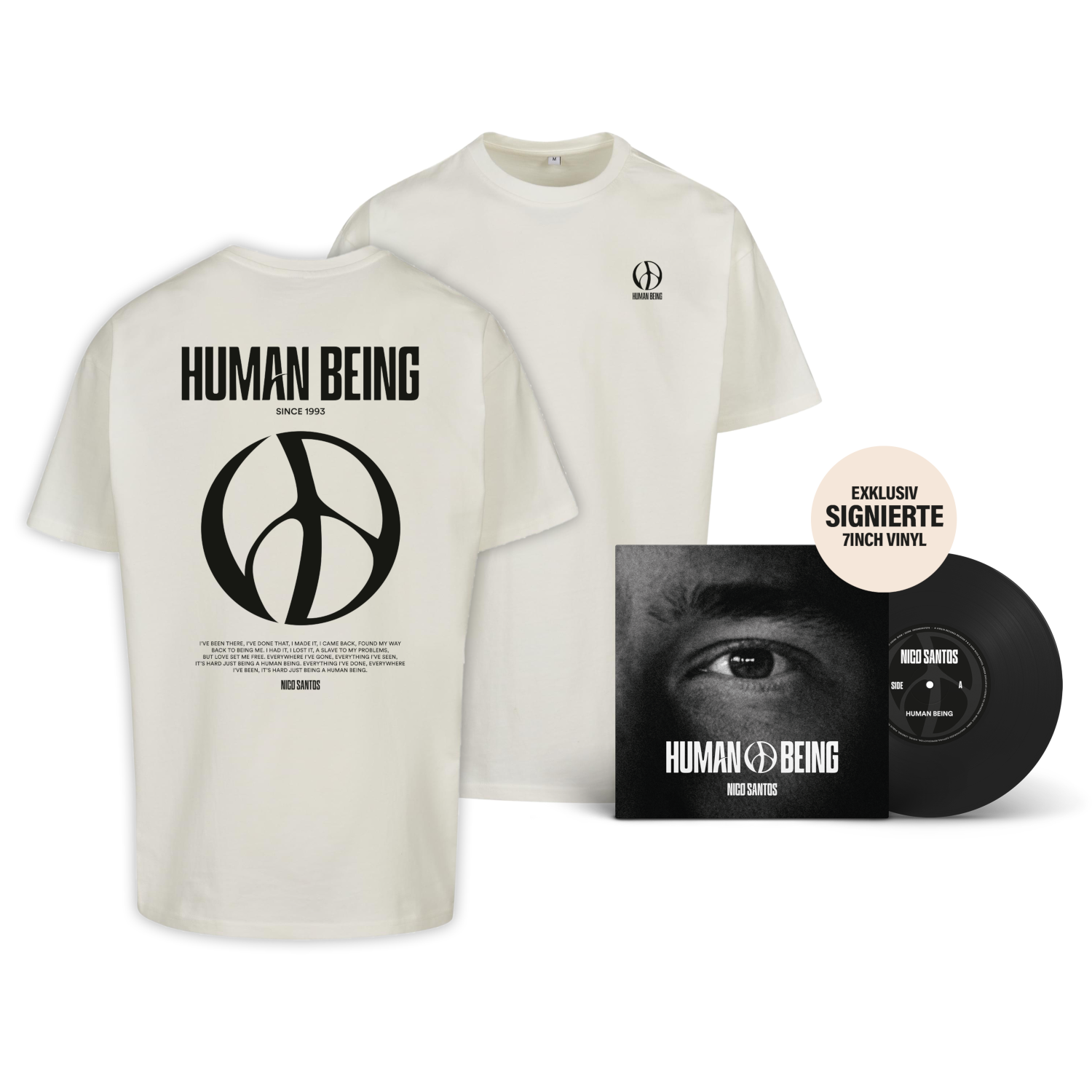 Nico Santos Human Being Exklusive Limitierte Handsignierte 7" Vinyl Single + T-Shirt 362980