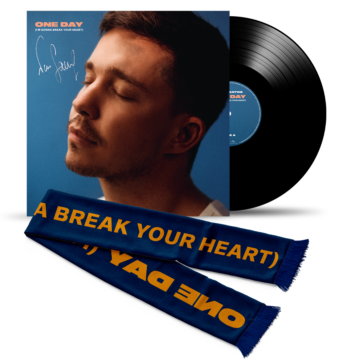 Nico Santos One Day (I'm Gonna Break Your Heart) Handsignierte 7“ Vinyl + Schal 248390